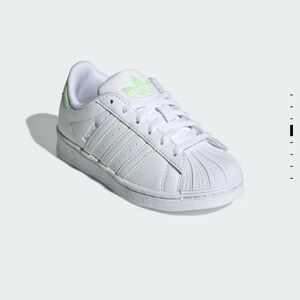 Adidas- SuperstarWhite and Green Sneakers